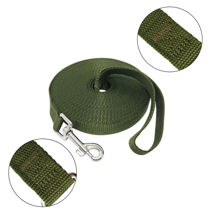 MANDAO Nylon Training Dog Leash for Small Medium Large Dogs, 15ft 20ft 30ft 50ft Long Leash Dog/Puppy Lead for Obedience Recall Training, Camping (30ft, Green) - Image 2